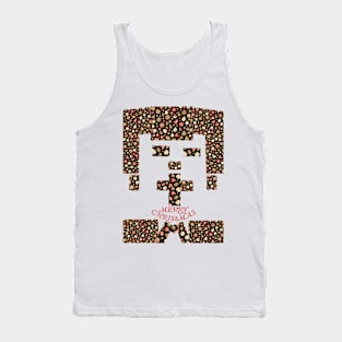 Merry Christmas T-Shirt with Festive Cross Design Tank Top